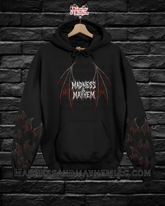Madness & Mayhem bat with sleeves hoodie