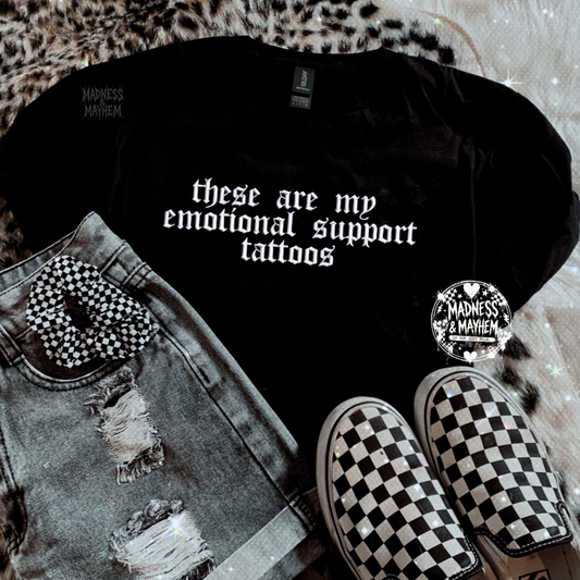 emotional support tattoos embroidered tshirt