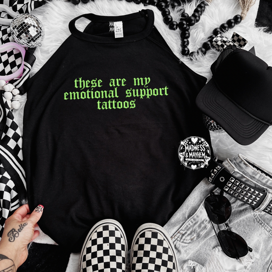 emotional support tattoos embroidered rockstar tank