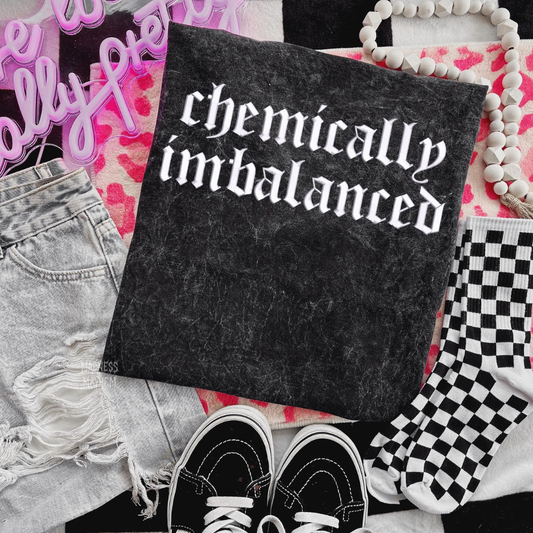 Chemically imbalanced Embroidered Mineralwash Tshirt
