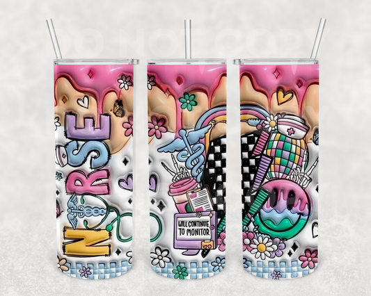 Nurse puff 20z Tumbler Wrap (sublimation transfer)