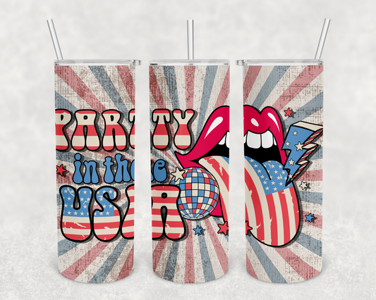 Party in the USA 20z Tumbler Wrap (sublimation transfer)