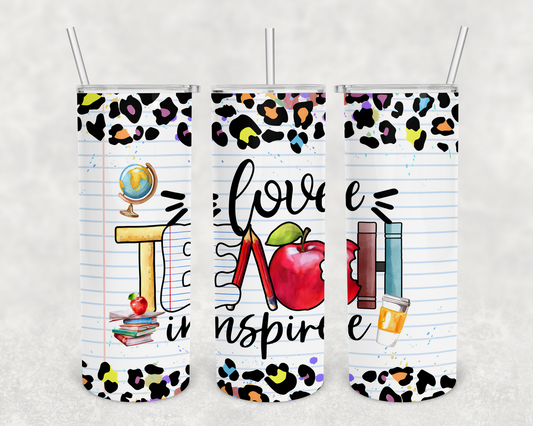 Teach Inspire 20z Tumbler Wrap (sublimation transfer)