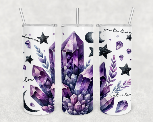 Amethyst affirmation 20 oz tumbler (finished product)