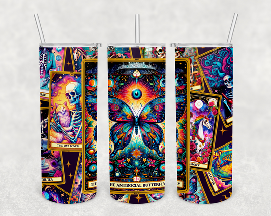 The anti social butterfly tarot card 20z Tumbler Wrap (sublimation transfer)