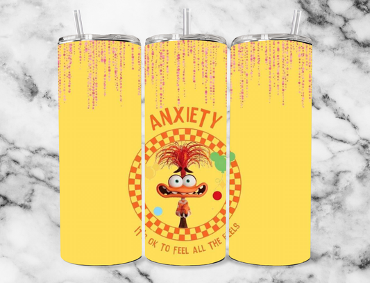 anxiety 20oz Tumbler Wrap (sublimation transfer)