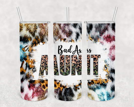 Badass Aunt 20oz Tumbler Wrap (sublimation transfer)