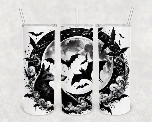 Black Wolf 20 oz tumbler (finished product)