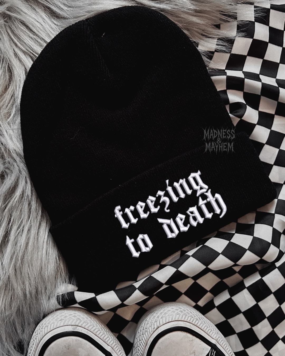 freezing to death embroidered beanie