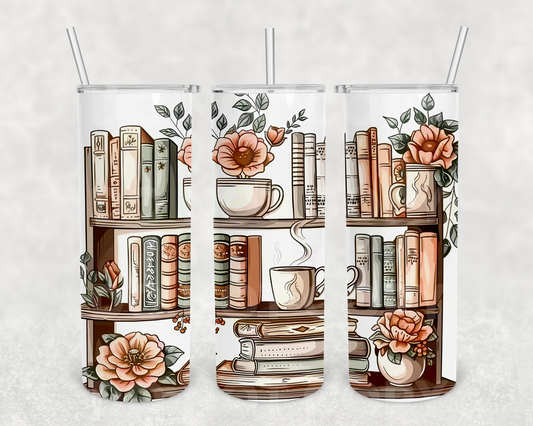 Book shelves 20oz Tumbler Wrap (sublimation transfer)