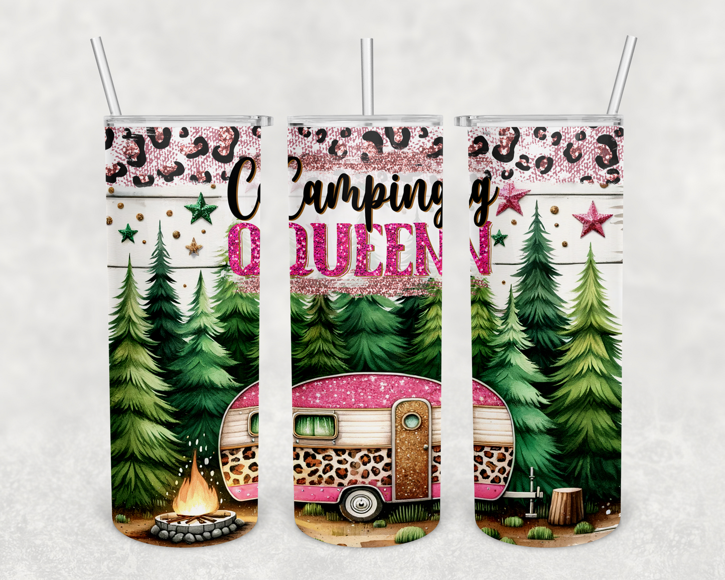 Camping Queen 20z Tumbler Wrap (sublimation transfer)