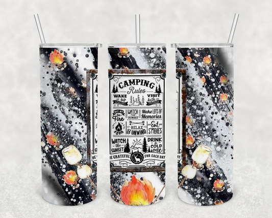 camping rules 20z Tumbler Wrap (sublimation transfer)