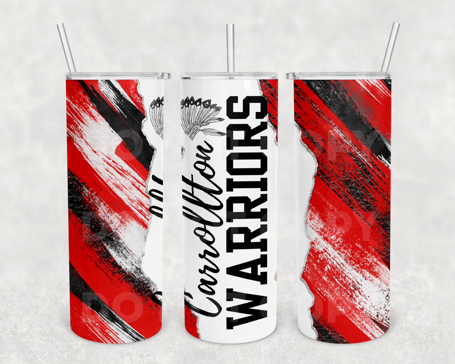 Carrollton Warriors 20oz Tumbler (finished product)