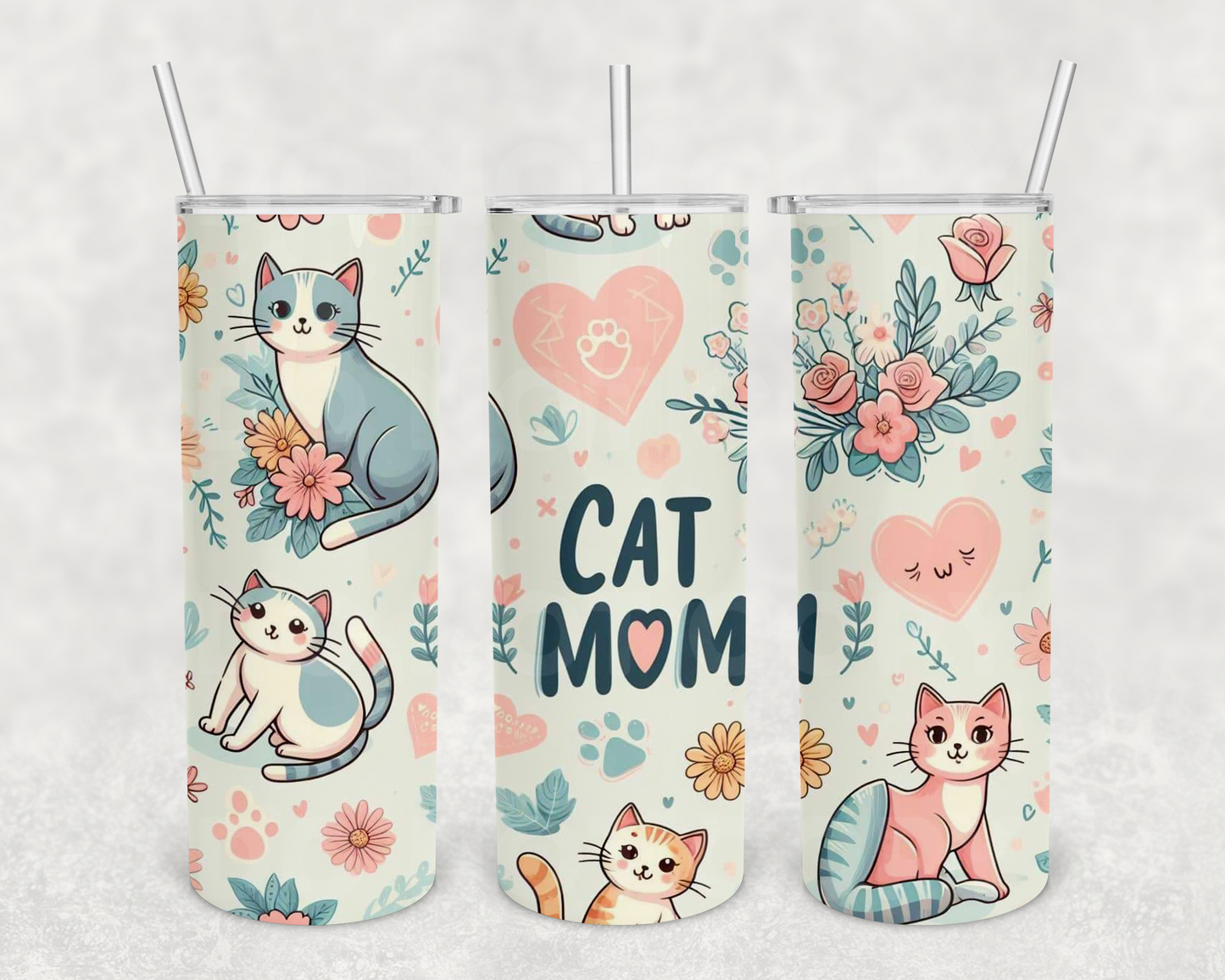 Cat Mom 20z Tumbler Wrap (sublimation transfer)