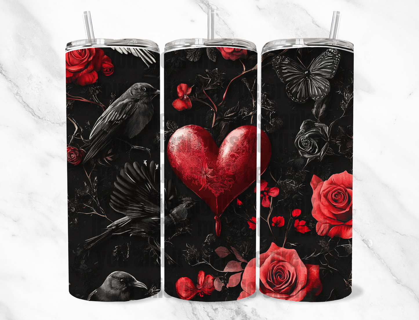 Goth Valentine 20z Tumbler Wrap (sublimation transfer)