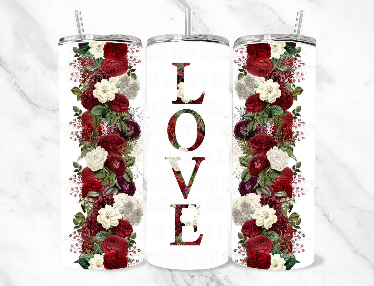 Red rose love 20z Tumbler Wrap (sublimation transfer)