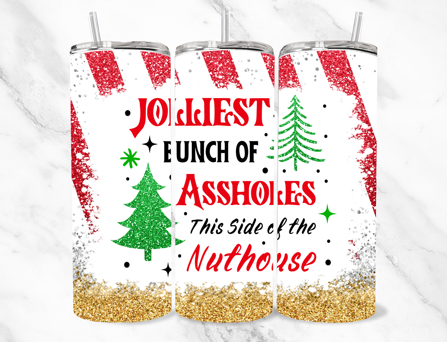 Jolliest Christmas Tumbler wrap 20z Tumbler Wrap (sublimation transfer)