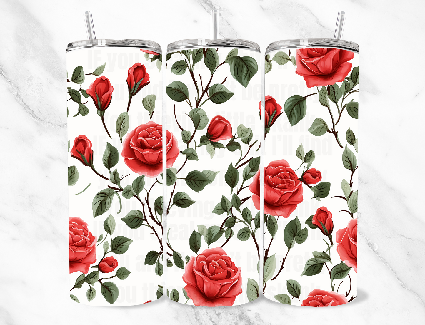 Watercolor roses 20z Tumbler Wrap (sublimation transfer)