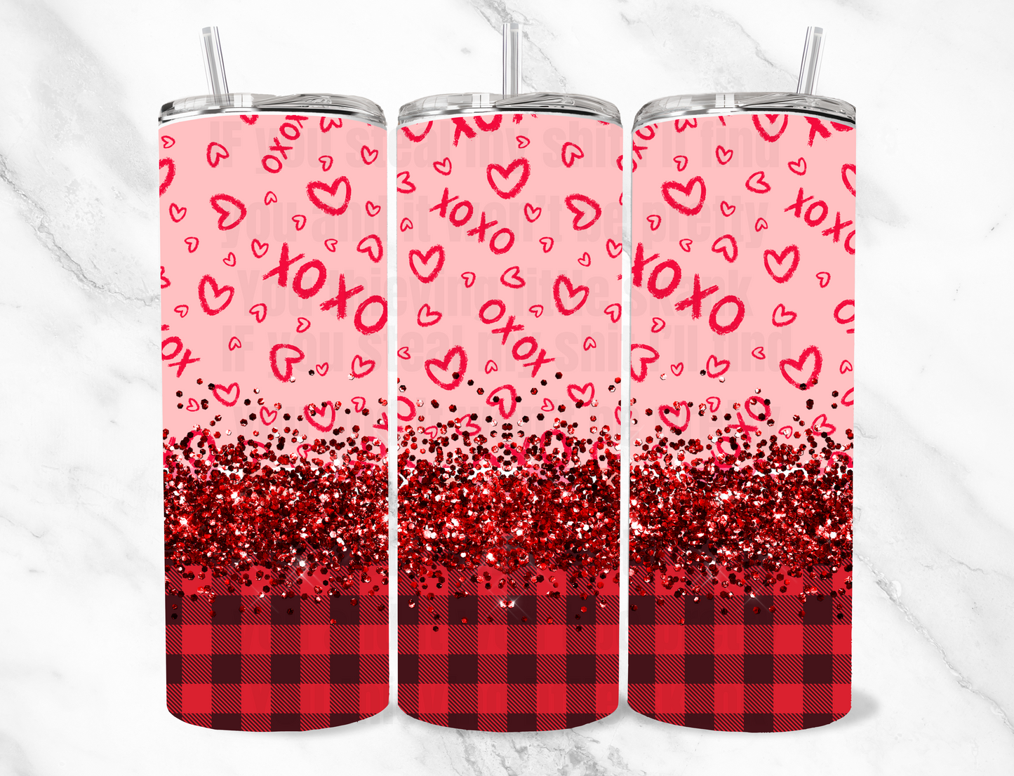 Plaid XOXO 20z Tumbler Wrap (sublimation transfer)