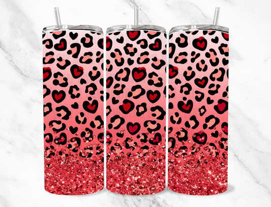 Leopard Valentine 20z Tumbler Wrap (sublimation transfer)