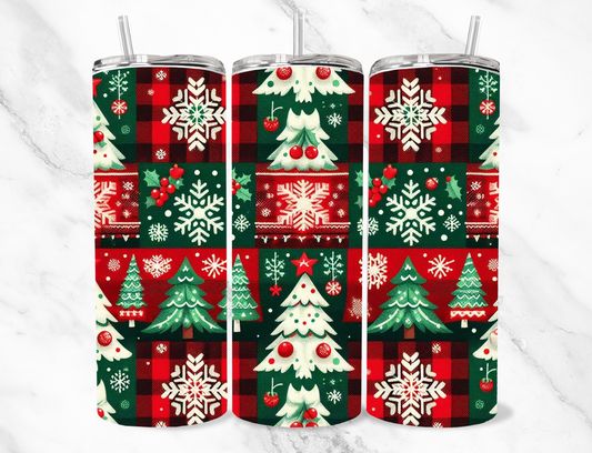 Christmas Tree Paper Tumbler wrap 20z Tumbler Wrap (sublimation transfer)