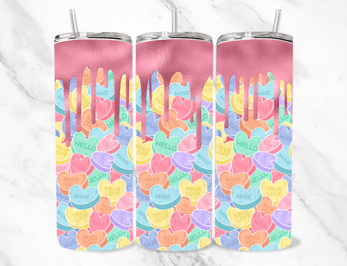 Candy hearts 20z Tumbler Wrap (sublimation transfer)