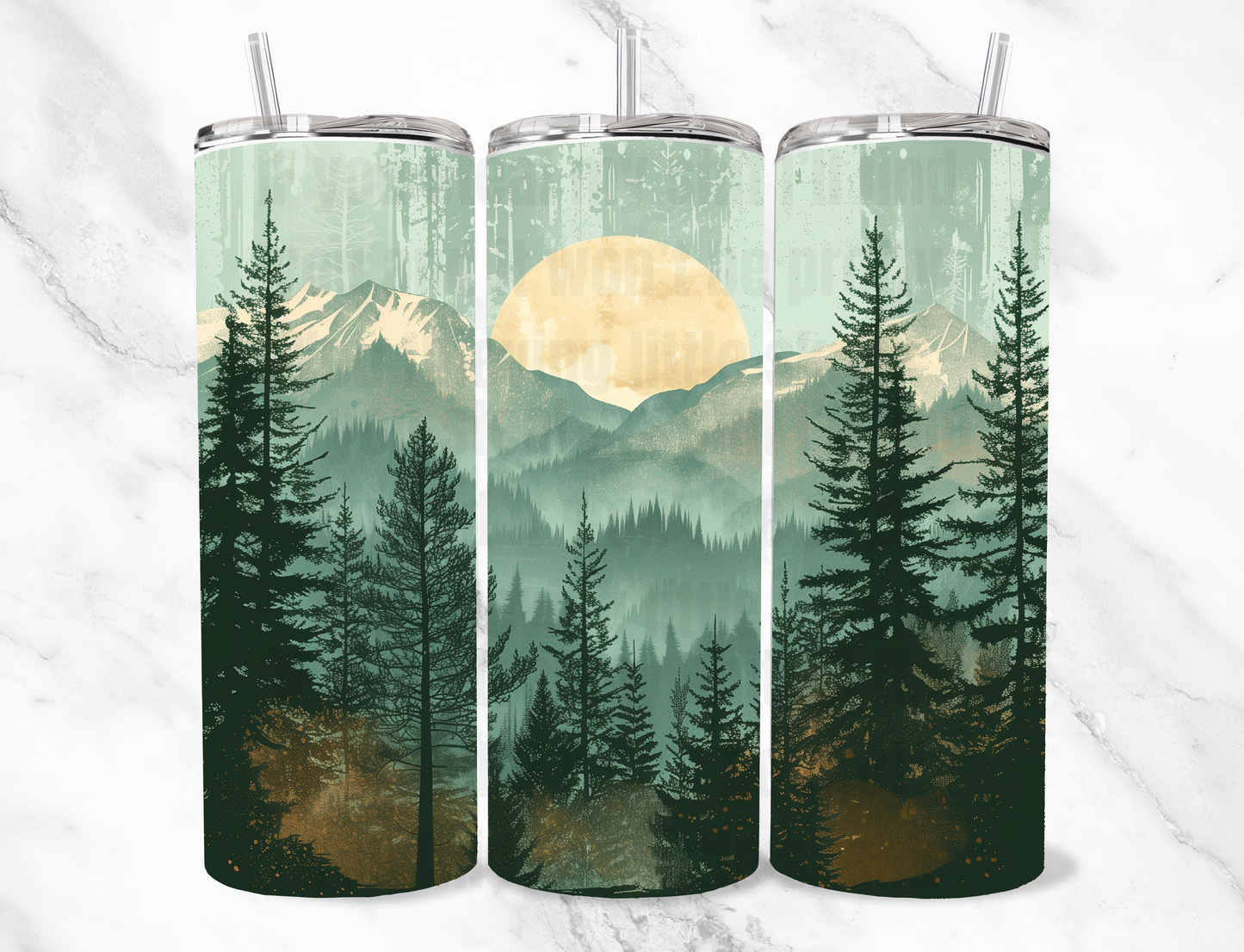 Watercolor mountains 20z Tumbler Wrap (sublimation transfer)