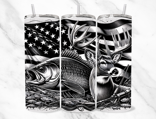 Bass hunter sketch 20z Tumbler Wrap (sublimation transfer)