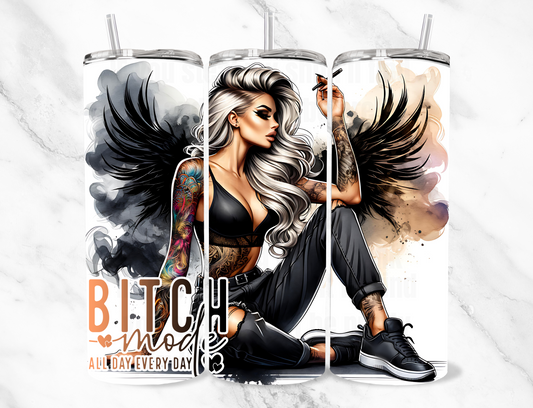 Bitch mode 20z Tumbler Wrap (sublimation transfer)