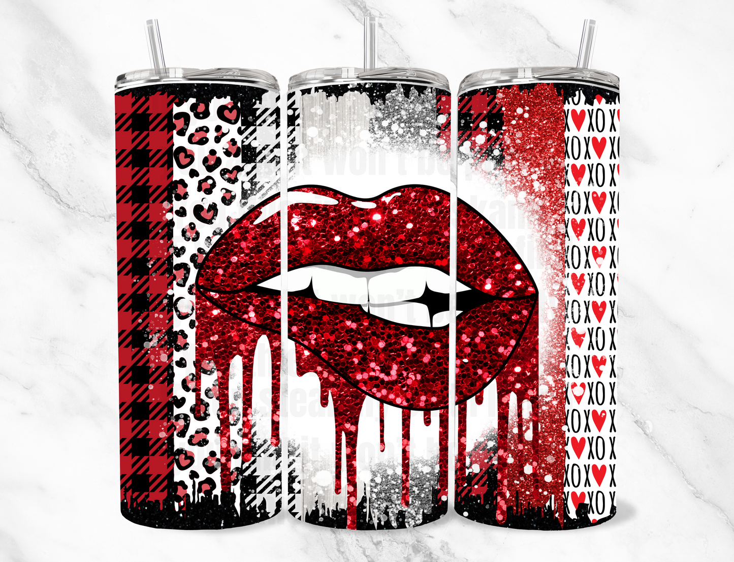 Glitter lips 20z Tumbler Wrap (sublimation transfer)