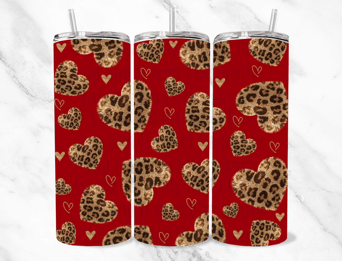 Leopard hearts 20z Tumbler Wrap (sublimation transfer)