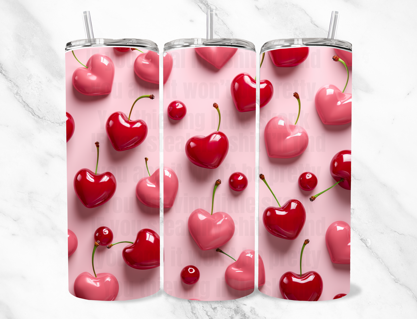 Heart Cherries 20z Tumbler Wrap (sublimation transfer)