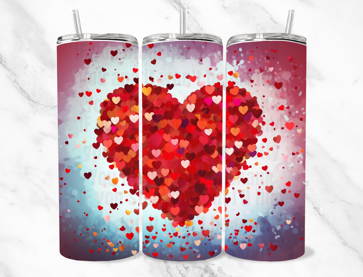 Confetti heart 20z Tumbler Wrap (sublimation transfer)