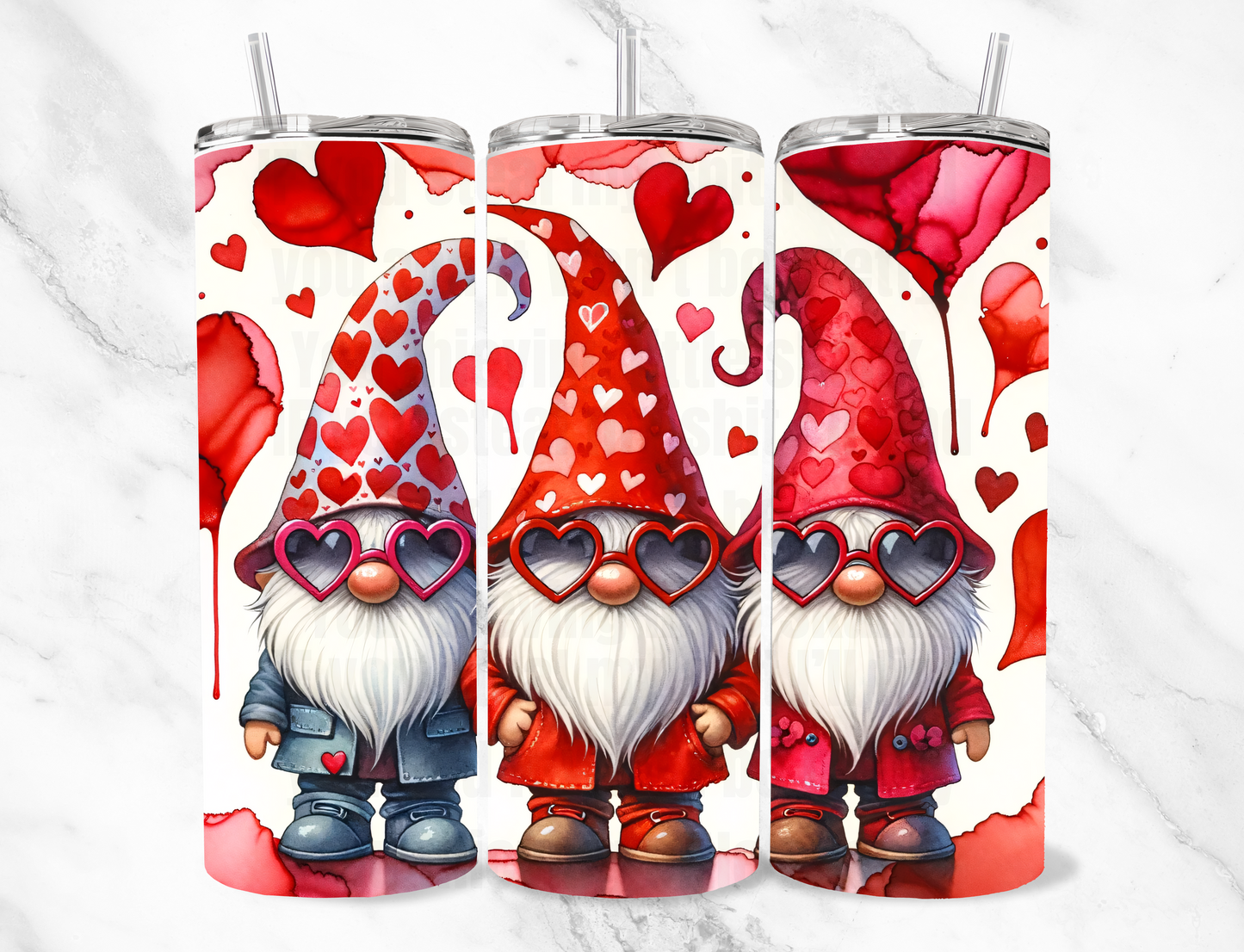 Valentine Gnomes 20z Tumbler Wrap (sublimation transfer)