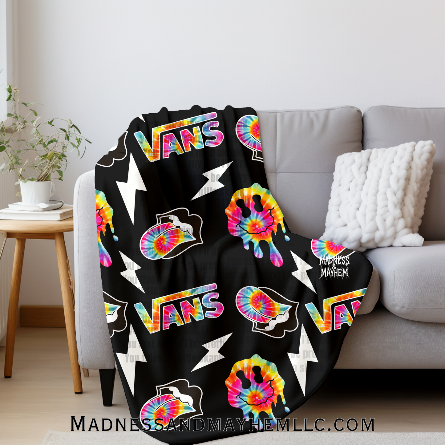 Tie dye vans blanket