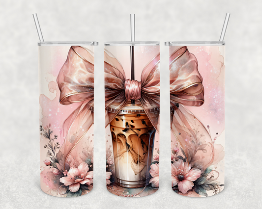 Coquette Iced Coffee 20z Tumbler Wrap (sublimation transfer)