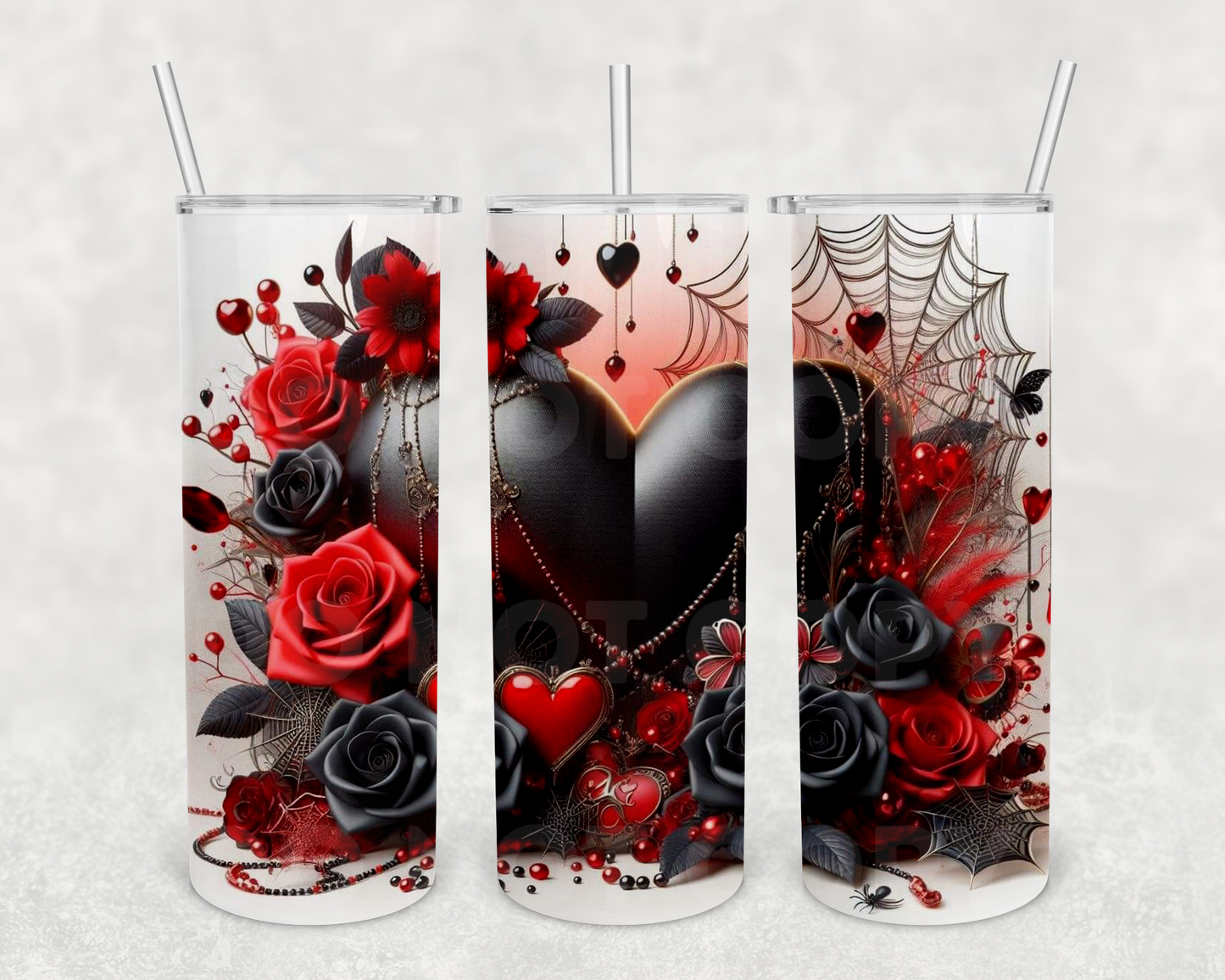 Dark Heart 20z Tumbler Wrap (sublimation transfer)