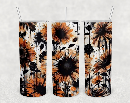 dark sunflower 20 oz tumbler (finished product)