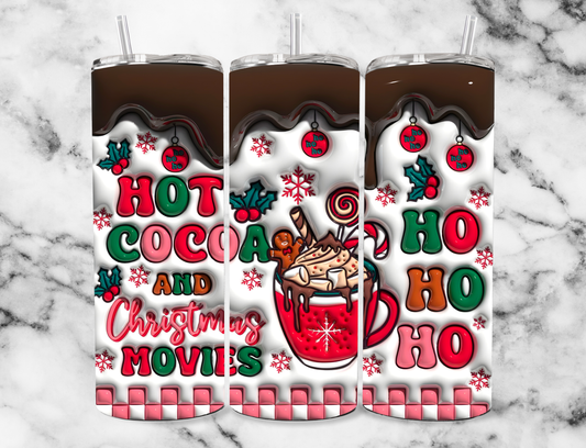 3D hot cocoa 20z Tumbler Wrap (sublimation transfer)