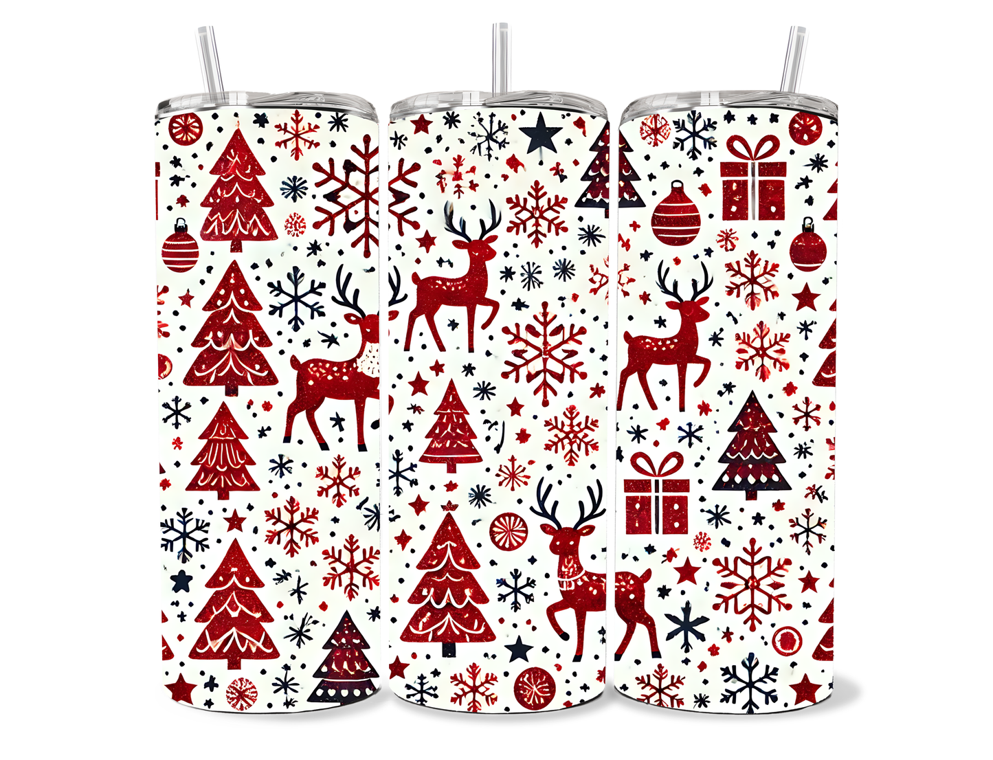 red reindeer 20z Tumbler Wrap (sublimation transfer)