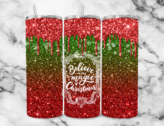 belive in the magic of christmas 20z Tumbler Wrap (sublimation transfer)