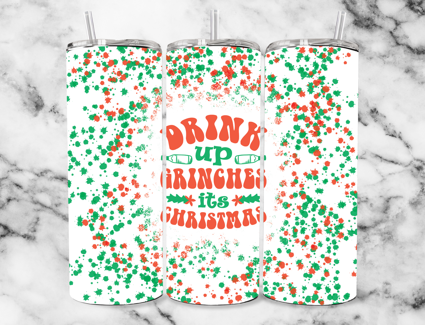 drink up Christmas 20z Tumbler Wrap (sublimation transfer)