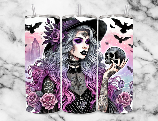 Floral witch 20z Tumbler Wrap (sublimation transfer)