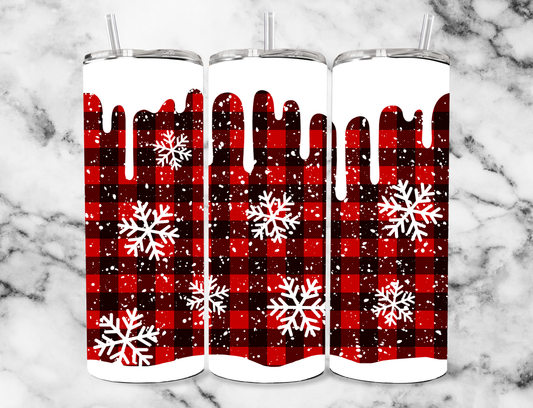 Plaid snowflake 20z Tumbler Wrap (sublimation transfer)