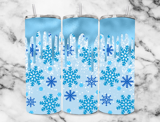 Blue snowflake 20z Tumbler Wrap (sublimation transfer)