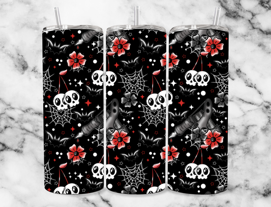 Spooky tattoo seamless 20z Tumbler Wrap (sublimation transfer)