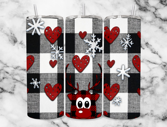 Plaid reindeer 20z Tumbler Wrap (sublimation transfer)