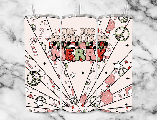 Tis the season to be merry 20z Tumbler Wrap (sublimation transfer)