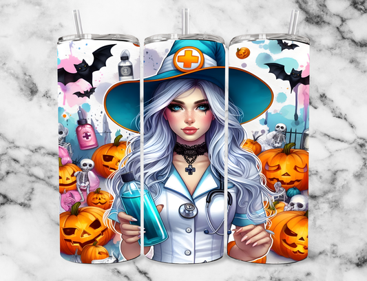 Witch nurse 20z Tumbler Wrap (sublimation transfer)