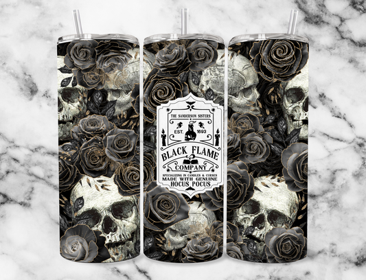 Black candle skull 20z Tumbler Wrap (sublimation transfer)